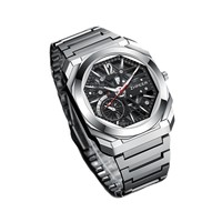 Montre à quartz de luxe pour homme avec indicateur 24 heures, aiguilles lumineuses, bracelet en alliage, cadran de 43 mm