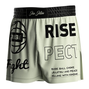 Shorts de combat sublimés écologiques ODM pour hommes, coupe haute, noirs, pour la gym, le Nogi, le BJJ et le MMA - Product Image 3