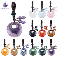 Porte-clés Boucle de la Paix en Pierre Naturelle, Charme de Sac ou de Voiture en Agate de 30 mm, Vente en Gros