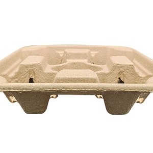 <strong>Disposable</strong> Takeaway Pulp <strong>Cup</strong> <strong>Holders</strong> Milk Tea Coffee Anti-Tip Paper Tray Base Biodegradable Non-removable Four <strong>Cup</strong> <strong>Holders</strong> - Product Image 6