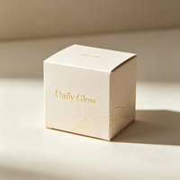 Boîte portable à deux rabats avec logo personnalisé, gaufrage, pour fond de teint, rouge à lèvres, brillant à lèvres, crème de soin, en carton ivoire