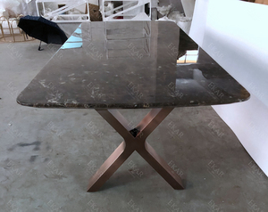 Tavolo lungo dal Design moderno italiano mobili per la casa gambe in acciaio inossidabile dimensioni Bespoken piano in vetro in pietra tavolo da pranzo da <span class=keywords><strong>cucina</strong></span> in marmo - Product Image 6