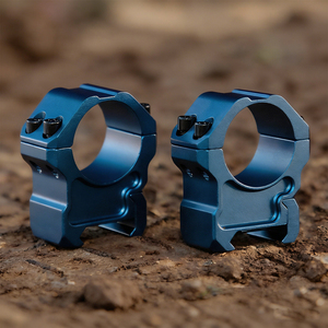 Anneaux de lunette BANGBANG 20 mm, hauteur centrale 1,0 po, étanches et antichocs pour sports de plein air (double rangée de vis bleues) - Product Image 1