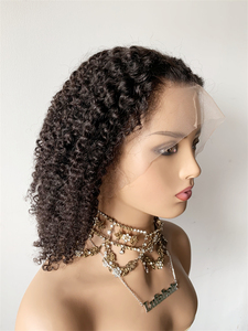 DX199 1B noir 613 cheveux punky bouclés queue de cheval eau armure cheveux <span class=keywords><strong>mousse</strong></span> coupe pomme de terre moins cher ventes cheveux humains brésilien perruques - Product Image 3