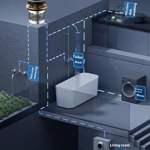 Válvula de <span class=keywords><strong>Ducha</strong></span> Anti-Retorno de Diseño Moderno con Diámetro Interior de 1/2\", Bloqueo Unidireccional con Filtro de 3/4\", Almohadilla de Goma para Baño - Product Image 3