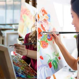 Ensemble de 18 pinceaux de dessin en <span class=keywords><strong>acrylique</strong></span> aquarelle avec poignée en nylon pinceau d'artiste avec sac éponge <span class=keywords><strong>couteau</strong></span> à palette - Product Image 5