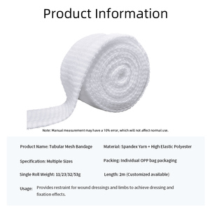Venda <span class=keywords><strong>tubular</strong></span> elástica blanca para heridas, <span class=keywords><strong>malla</strong></span> transpirable de drenaje, estilo espiga, nailon poliéster - Product Image 2