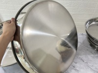 Grande assiette à gâteau en acier inoxydable épaissi, pour la maison et les restaurants, 50cm/60cm/80cm, profonde, écologique et lavable