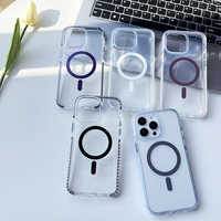 Nouvel arrivage coque de téléphone transparente en acrylique transparent pour iphone 15 plus coque de téléphone de charge sans fil magnétique pour iphone 16 pro max