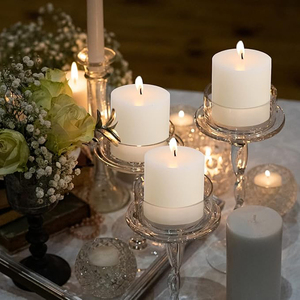 Set of 3 Unscented Handpoured <strong>3x3</strong> Ivory Pillar <strong>Candles</strong> for Weddings, Home Decoration, Restaurants, Spa, Church Smokeless <strong>Candles</strong> - Product Image 1