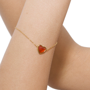 ODM Modeschmuck Edelstahl Halsketten Achat Liebe Herz Medaillon Halskette für Frau Geschenk - Product Image 3