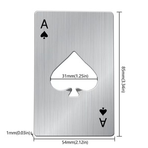 Ouvre-cartes créatif et populaire en acier inoxydable, en forme de pique de jeu de cartes, pour la maison et l'utilisation avec de la bière - Product Image 6