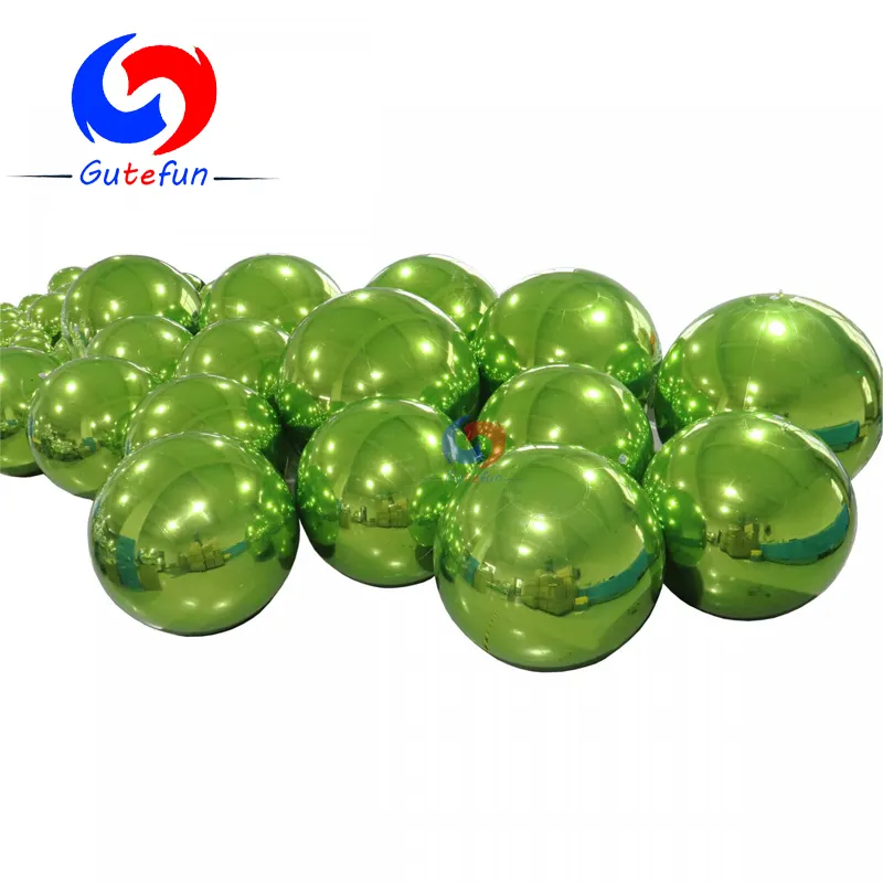 थोक अद्भुत उदय पार्टी सजावट Inflatables घास हरे रंग की धातु Inflatable दर्पण गेंद/क्षेत्र