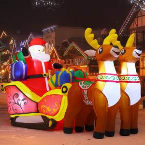 Großhandel GOOSH 6.8FT Weihnachten Schlauchboote Outdoor Santa Claus Dekorationen Schlitten 2 Rentier LED-Leuchten - Product Image 4