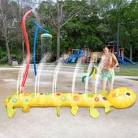 Tapis de jeu d'arrosage gonflable en PVC avec pulvérisation d'eau, motif chenille et serpent de dessin animé, pour installations aquatiques ludiques