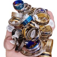 Vente en gros directe d'usine, lot mixte, taille de lot, bague en acier inoxydable, bijoux pour hommes et femmes