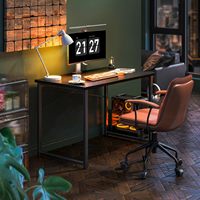 AJUNION Mobilier de maison Bureau d'ordinateur 40 pouces cadre en métal noir Table de bureau d'ordinateur pour ordinateurs de bureau