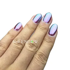 Sheenbow-Poudre pour les ongles, pigment miroir, bleu glace, aurore, miroir, arc-en-ciel