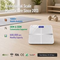 Balance connectée professionnelle de composition corporelle haute précision, balance électronique de sol pour la maison avec application et synchronisation Bluetooth