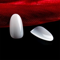 Présentoir de faux ongles en acrylique de taille unique, forme ovale de longueur moyenne, sac de pratique des ongles, paquet de doigts ABS français