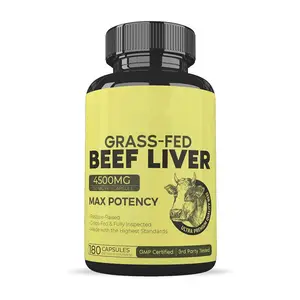 Private Label Beef Liver Capsules Natural Iron Vitamin A, B12 for Energy Humanely Pasture Raised For healthy teeth and skin