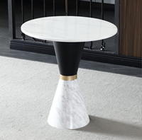 Table à manger moderne 2 places et dessus en marbre Nouveau design Mobilier rond de luxe pour café Maison Restaurant