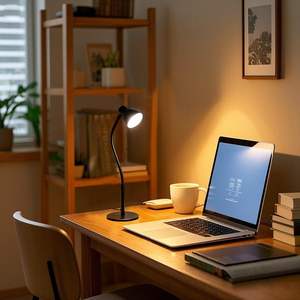 Lampe de bureau LED en aluminium CeSunlight pour la maison et le bureau, CRI 90+, lumière de lecture protectrice pour les yeux, col de cygne flexible, certifiée CE (adaptateur inclus) - Product Image 6