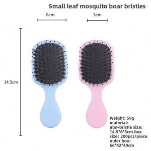 หวีเล็กพกพาแบบมีฝาปิดใหม่หวีหนังศีรษะเปียกหรือแห้งพร้อมขนแปรงหมูป่าและถุงลมสำหรับดูแลเด็ก - Product Image 2