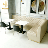 Table en marbre pour restaurant, café, salon de thé, canapé et banquette, ensemble de mobilier de table et banquette