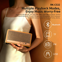 Haut-parleur Bluetooth rétro en bois, haut-parleur sans fil portable avec Bluetooth 5.4, design style piano