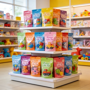 Sacchetto per Imballaggio Alimentare di Buona Qualità Impermeabile Personalizzato con Chiusura a Zip per Confezionamento di Piccole Bambole e Giocattoli - Product Image 2