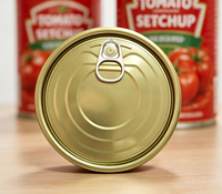 401 #   Bouchon à ouverture facile en porcelaine chromée TFS de 98,9 mm pour boîte de pâte de tomate