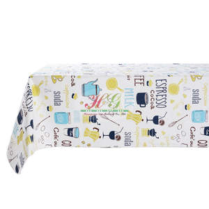 Textiles de maison, linge de table en PVC de grande qualité, housse de table décorative imperméable avec motif de service à thé bleu - Product Image 1