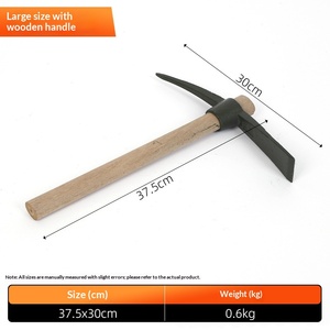 <span class=keywords><strong>Pioche</strong></span> multifonction d'extérieur avec <span class=keywords><strong>manche</strong></span> en bois pour outils de jardinage, bricolage, lutte contre les incendies et usage agricole – Plusieurs spécifications - Product Image 3