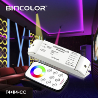 Récepteur RGBW 4 canaux Bincolor T4+R4, télécommande RF sans fil, contrôleur RGBW 4 canaux avec PWM