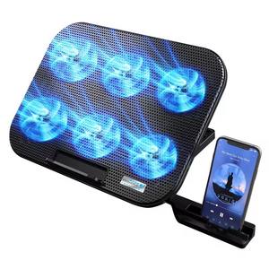 <span class=keywords><strong>Refroidisseur</strong></span> d'ordinateur <span class=keywords><strong>portable</strong></span> F15 en métal à refroidissement par air, avec écran d'affichage à effet lumineux RGB et support pour téléphone/tablette, design ultra-élégant - Product Image 6