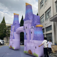Arche gonflable de château violet avec lumière LED, nouveau design pour la publicité sur le thème marin, gonflables