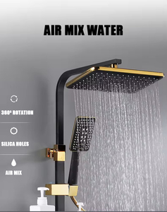 Ensemble <span class=keywords><strong>de</strong></span> <span class=keywords><strong>douche</strong></span> moderne <span class=keywords><strong>de</strong></span> luxe en laiton noir et or, avec jets <span class=keywords><strong>de</strong></span> massage, 4 modes, eau froide et chaude, robinet <span class=keywords><strong>de</strong></span> <span class=keywords><strong>douche</strong></span> pour baignoire, <span class=keywords><strong>barre</strong></span> coulissante - Product Image 4