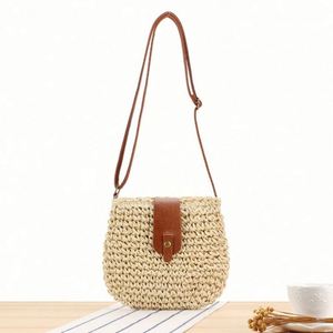 Summer Women Bohemian Handmade Paper Crossbody Bag with USB <b>Small</b> Beach Seaside Vacation Bag - Product Image 2