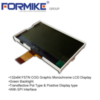 Modul LCD grafis 132x64 FSTN COG monokrom dengan lampu latar Led putih