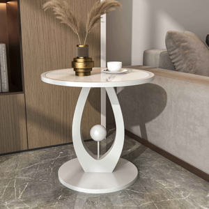 Mesa Auxiliar Moderna de Lujo Minimalista Contemporánea con Estructura de Hierro y Tapa de Piedra Sinterizada - Duradera y Ecológica - Product Image 3