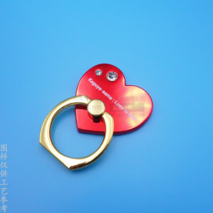 Customized Metal Phone Holder Heart Shape Red Zinc Alloy Desk <b>Stand</b> With Ring Buckle - Product Image 1