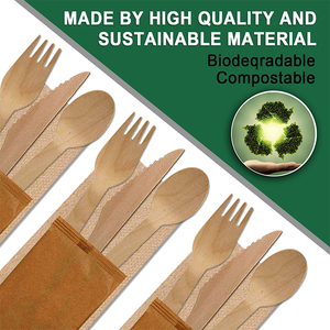 Newell Eco Friendly Vente en gros Snack Estampage à chaud Couverts jetables en bois naturel Cuillères et fourchettes en bois - Product Image 4