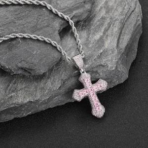 New Fashion Iced Out Bling 5A <b>Cross</b> Pendant Necklace Twisted <b>Chain</b> Hip Hop Jewelry for <b>Men</b> Gift Zircon - Product Image 2