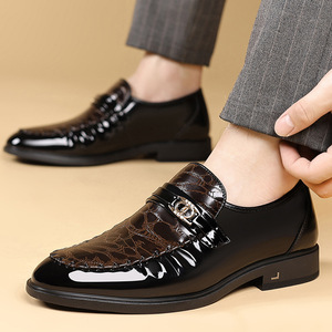 Mocasines de Punta Puntiaguda para Hombre, de Color Sólido, de Cuero Genuino, con Hebilla Decorativa, Zapatos Casuales de Negocios - Product Image 4