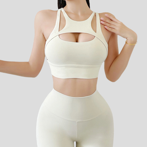 Sujetador deportivo transpirable de doble cara con <span class=keywords><strong>pelo</strong></span> ahuecado Chaleco de fitness de Yoga de alta resistencia Ropa de gimnasio cómoda al por mayor - Product Image 5