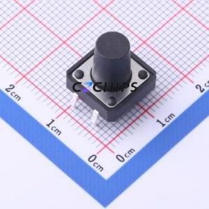 TS-KG1103-BB120F Tactile Switch Through hole-4P,12x12mm Switch Single Pole Single Throw Round Button 2.5N Through Hole - Product Image 1