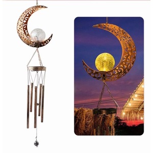 Solar Wind Chime Light Moon <b>Star</b> Sun Design Outdoor Garden Hanging Decor Waterproof <b>LED</b> Solar Powered - Product Image 3