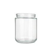 Vente en gros 450ml vide clair rond de qualité alimentaire joint bocal de stockage en verre confiture Sauce conserves de cornichons bocal en verre personnalisé