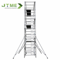 Tour d'échafaudage mobile en aluminium à assemblage rapide avec stabilisateurs, plateforme d'échafaudage portable en aluminium pour la construction